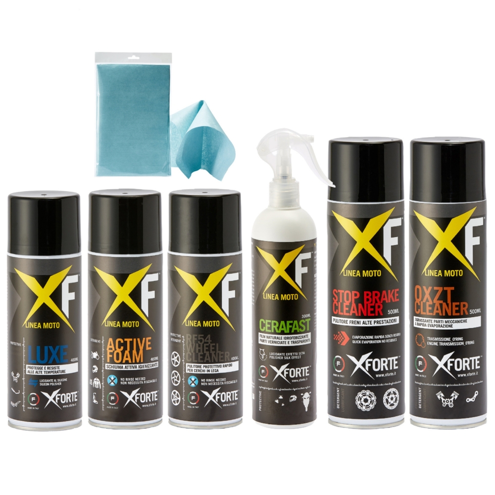 KIT PULIZIA MOTO XFORTE senza acqua e senza risciacquo